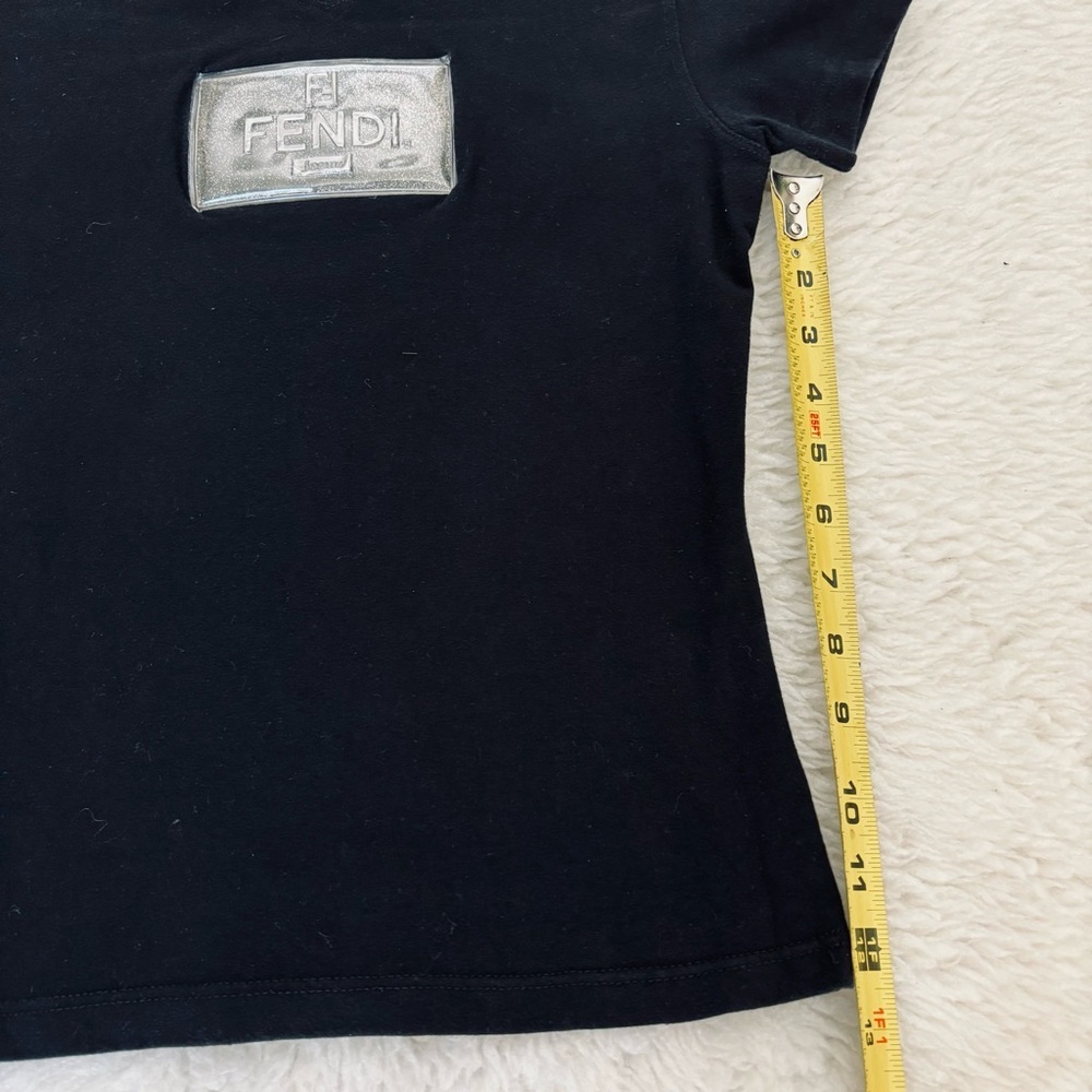 Fendi Black Vintage Tee with Shimmering Logo size 42 US Small - Picture 8 of 16